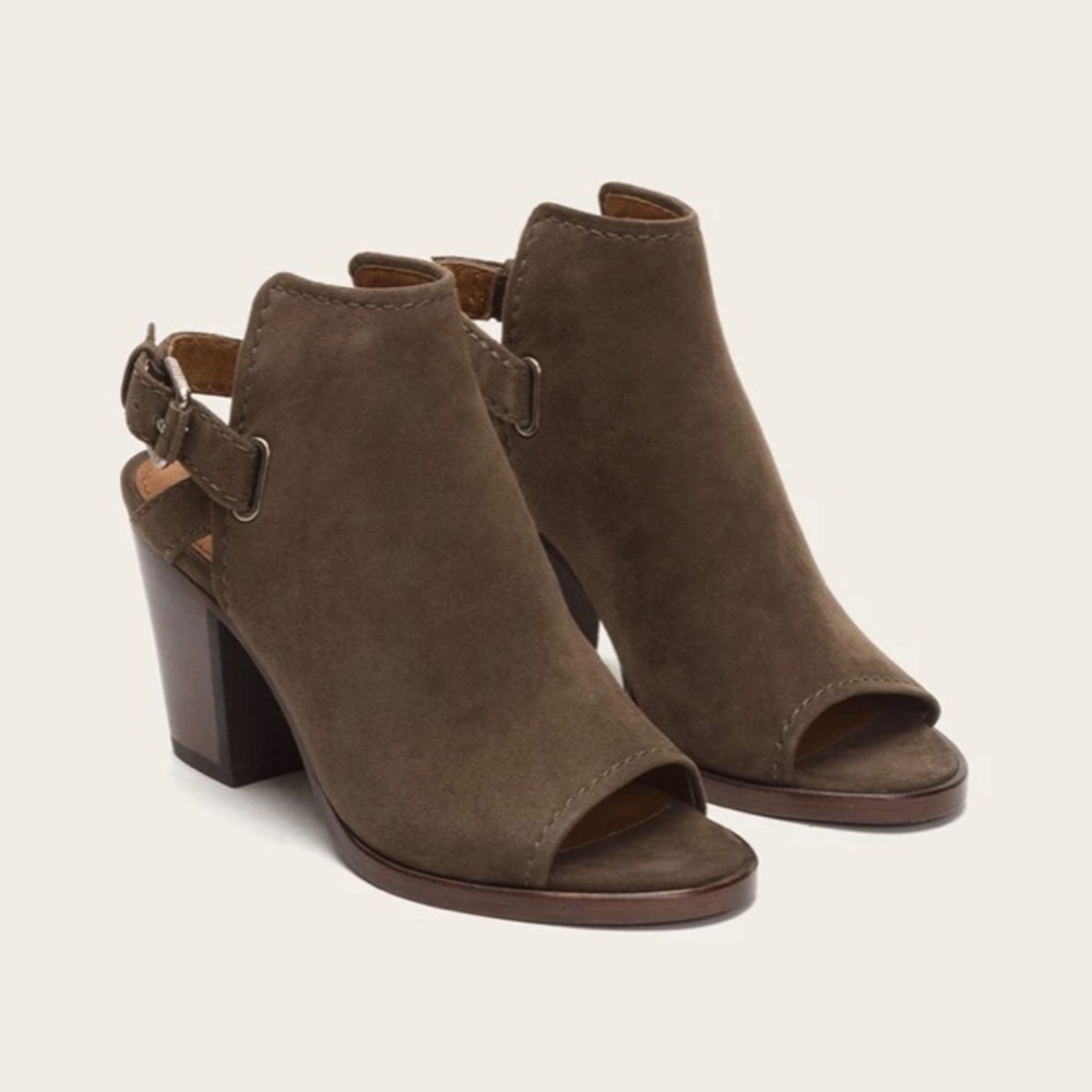 Frye Dani shield sling mule Sz 7.5 dark taupe